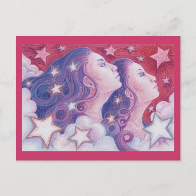 Carte postale Zodiac Gemini (Devant)