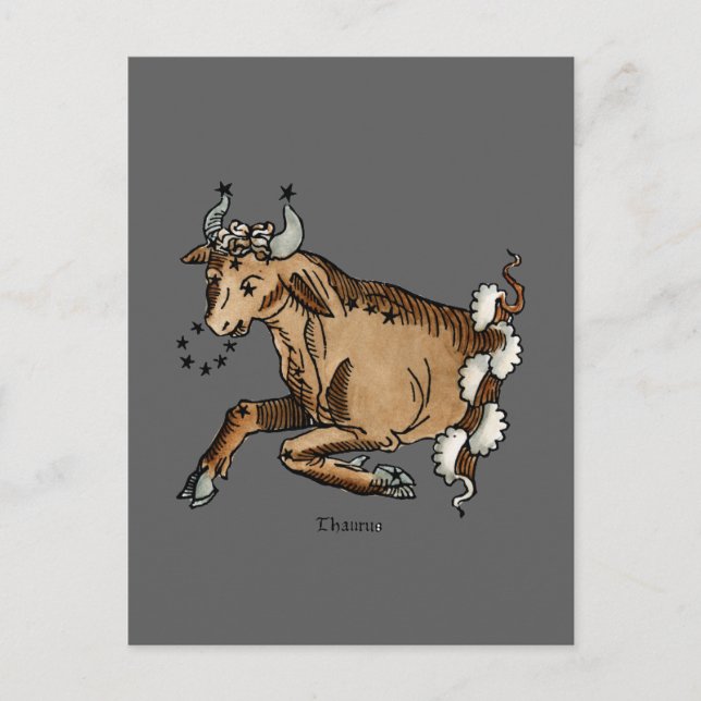 Carte Postale Zodiac: Taurus, 1482 (Devant)