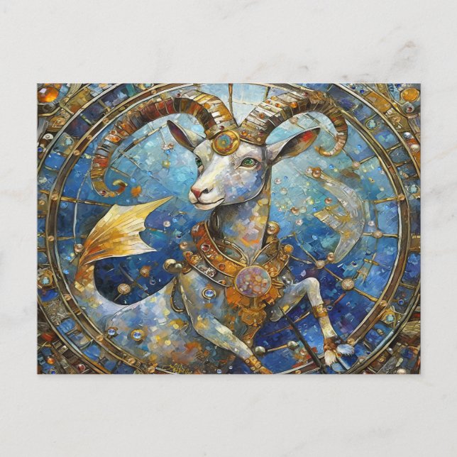 Carte Postale Zodiaque - Capricorne la Chèvre de mer (Devant)