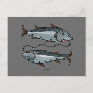 Carte Postale Zodiaque : Pisces In Color