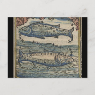 Carte Postale Zodiaque vintage - Les Poissons