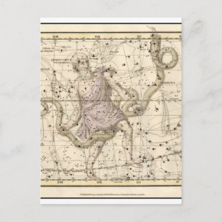 Carte Postale Zodiaque vintage Ophiuchus Constellation