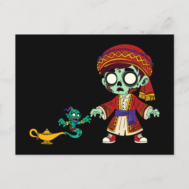 Carte Postale Zombie Aladdin & Genie Zombie (Devant)
