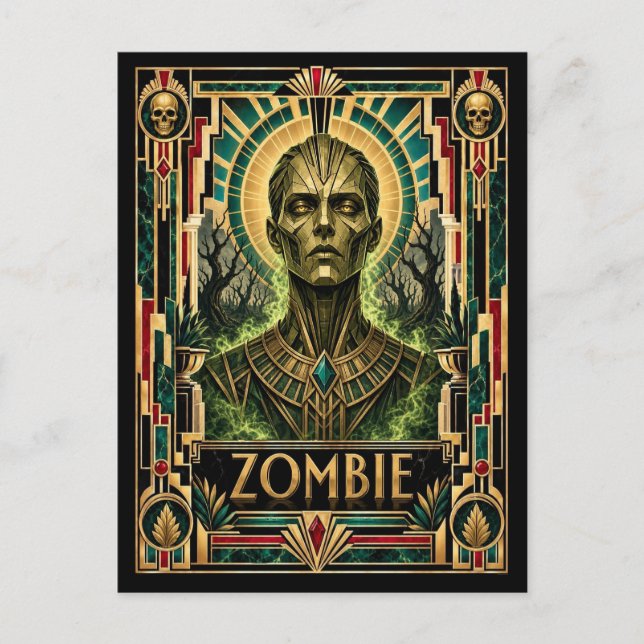 Carte Postale Zombie, Art Déco Mythique (Devant)