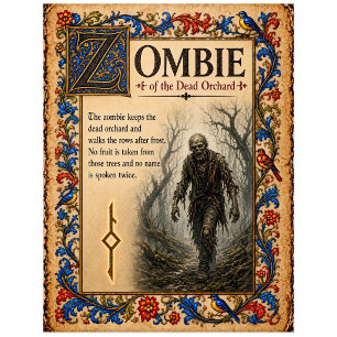 Carte Postale Zombie, Art du Bestiaire Médiéval