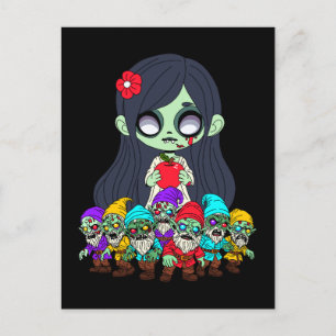 Carte Postale Zombie blanc neige