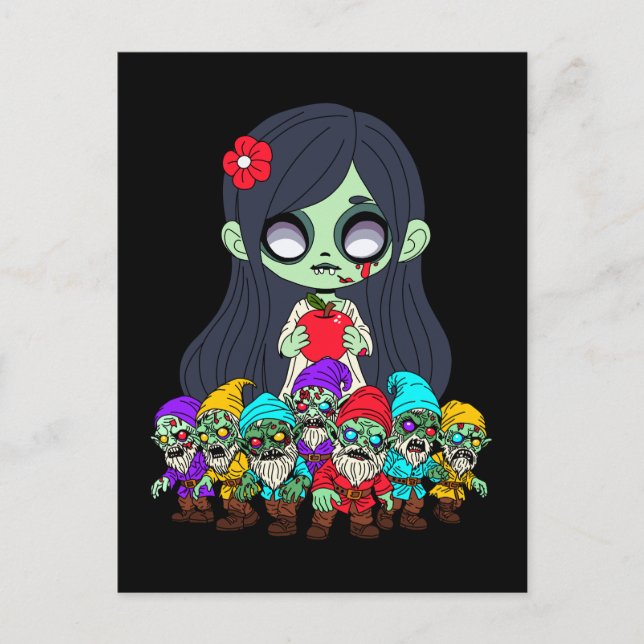 Carte Postale Zombie blanc neige (Devant)