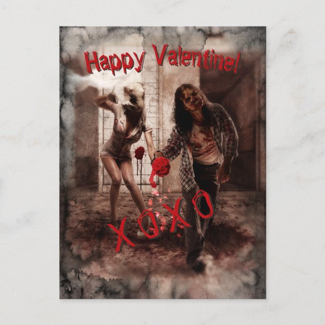 Carte Postale Zombie Bonne Saint Valentin Salutation (Devant)