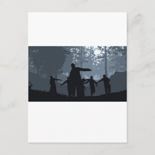 Carte Postale Zombie Chase in the Forest (Devant)