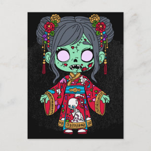 Carte Postale Zombie chinois mignon