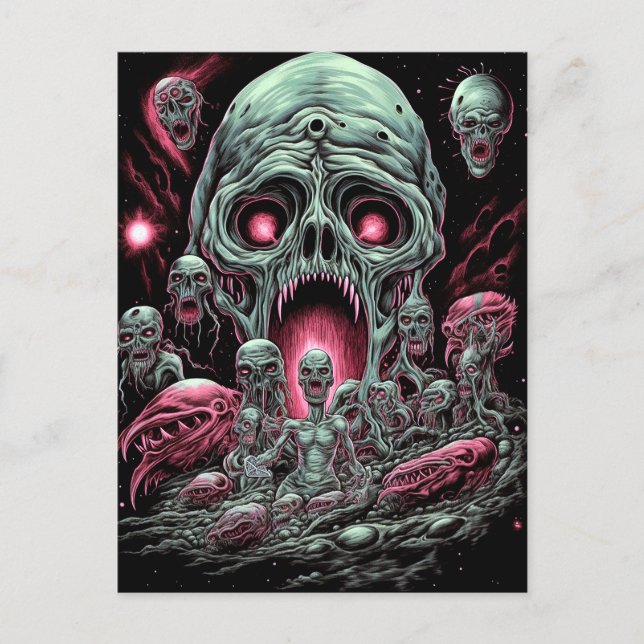 Carte Postale Zombie Créations Sci-fi Horror Art (Devant)
