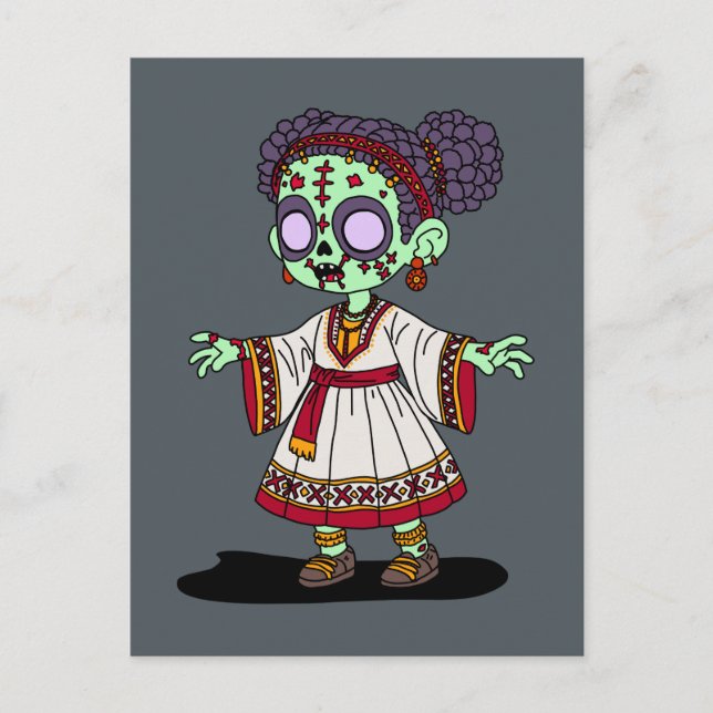 Carte Postale Zombie éthiopienne mignonne (Devant)