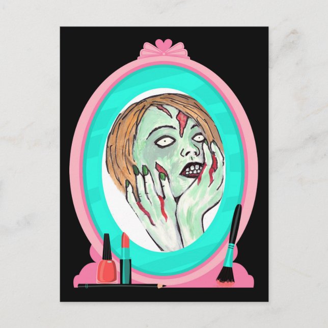 Carte postale Zombie face gâteau (Devant)
