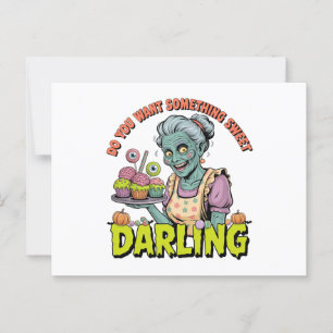 Carte Postale Zombie Grandma - Sweet Halloween Darling