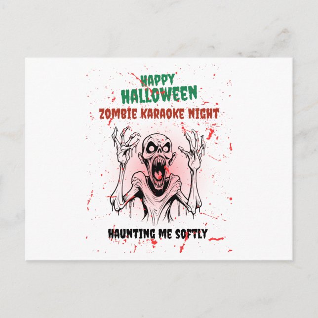 Carte Postale Zombie Karaoke Night (Devant)