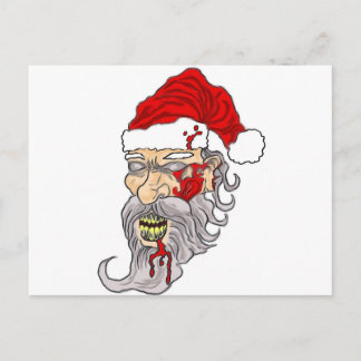 Carte Postale Zombie Noël Père Noël Art