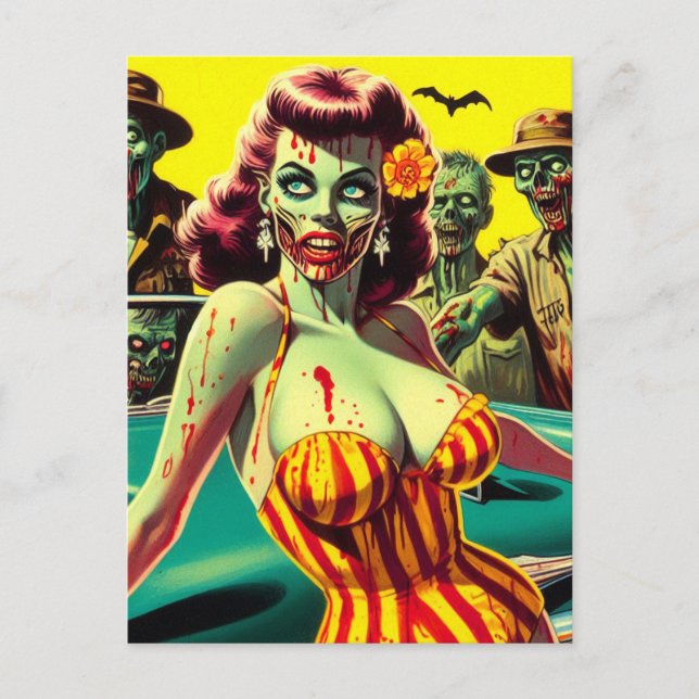 Carte Postale Zombie Pin-up (Devant)