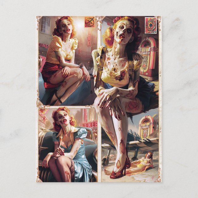 Carte Postale Zombie Pin-Up II (Devant)