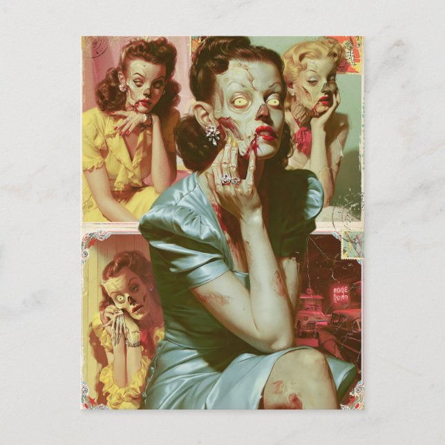 Carte Postale Zombie Pin-Up IV (Devant)