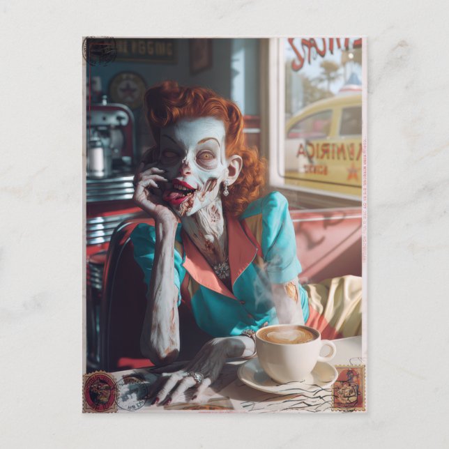 Carte Postale Zombie Pin-Up VI (Devant)