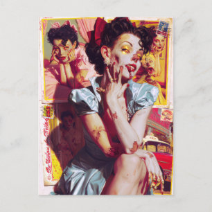 Carte Postale Zombie Pin-Up VII