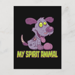 Carte Postale Zombie Puppy Est Mon Animal Spirituel