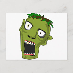 Carte Postale Zombie Scary Dead Halloween Visage Dessin