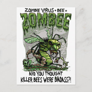 Carte Postale Zombie Virus ajouter Bee égale Zombee
