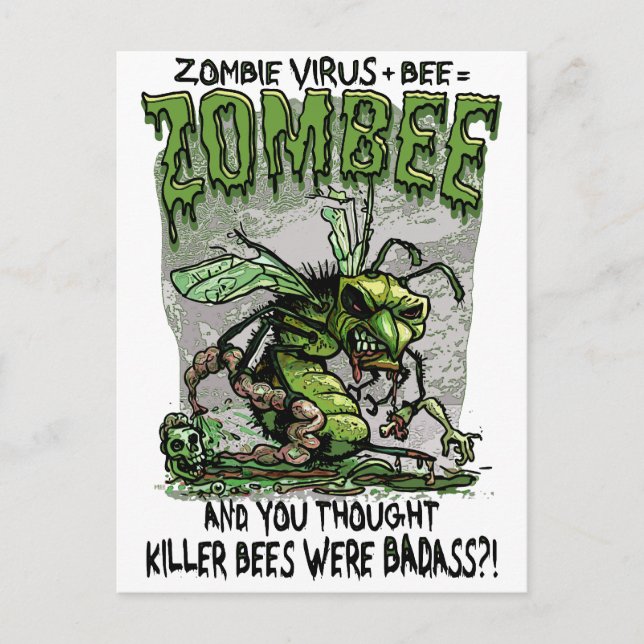 Carte Postale Zombie Virus ajouter Bee égale Zombee (Devant)