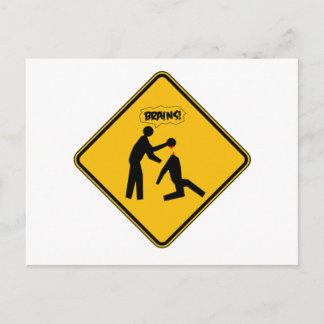 Carte Postale Zombie Warning Sign