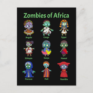 Carte Postale Zombies d'Afrique