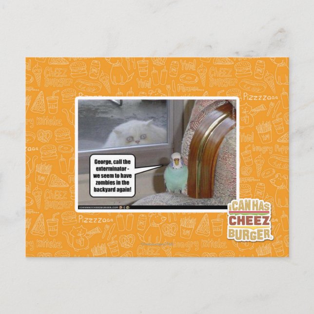 Carte Postale Zombies dans le jardin (Devant)