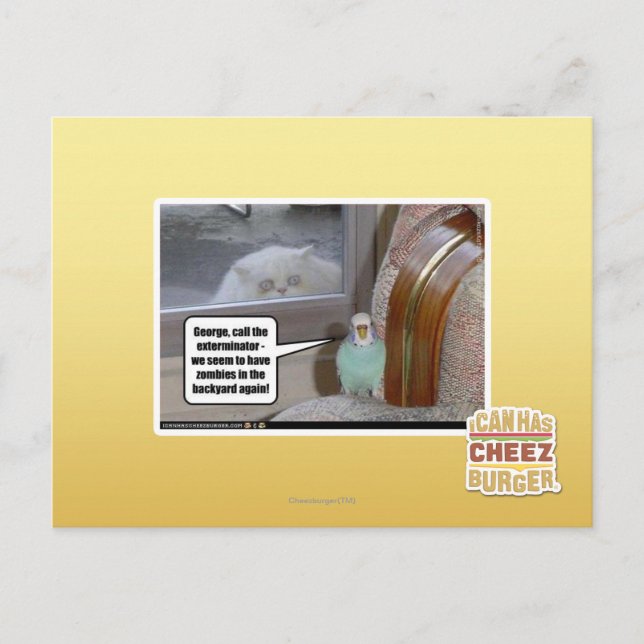 Carte Postale Zombies dans le jardin (Devant)