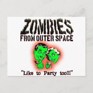 Carte Postale Zombies De L'Espace !