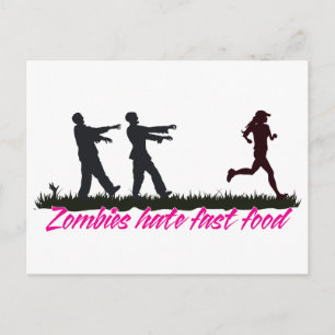 Carte Postale Zombies Hate Fast Food (Filles)