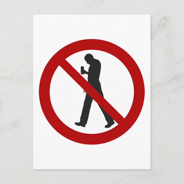 Carte Postale Zombies Smartphone interdits (Devant)
