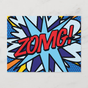 Carte Postale ZOMG Fun Retro Comic Livre Pop Art