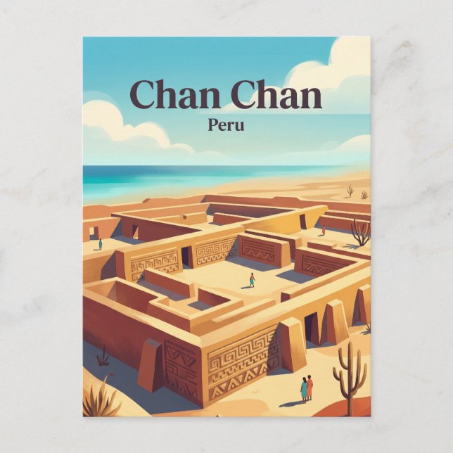 Carte Postale Zone archéologique de Chan Chan Pérou (Devant)