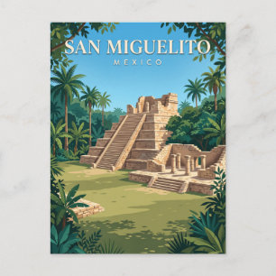 Carte Postale Zone archéologique de San Miguelito au Mexique