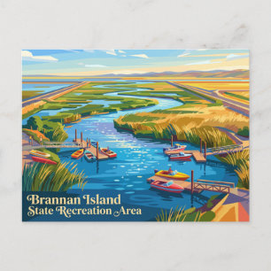 Carte Postale Zone d'aire récréative d'État de l'île Brannan Cal