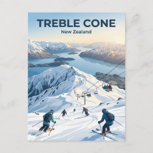 Carte Postale Zone de ski de Treble Cone Nouvelle-Zélande