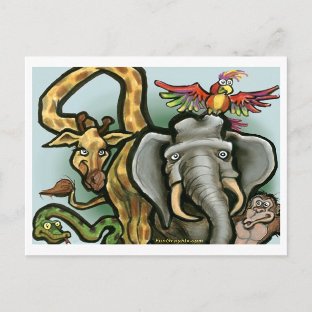 Carte Postale Zoo Animaux (Devant)