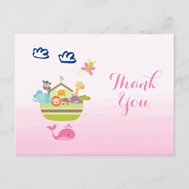 Carte Postale Zoo Whimsical mignon Baby shower d'arche animal Me (Devant)