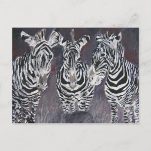 Carte Postale zoo zèbre animal animal peinture art cadeaux