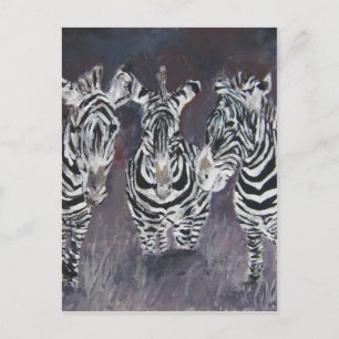 Carte Postale zoo zèbre animal animal peinture art cadeaux
