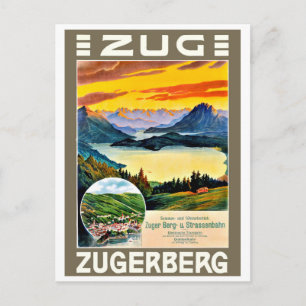 Carte Postale Zug, montagne Zegerberg, Suisse, vintage