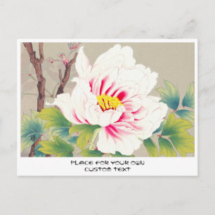 Carte Postale Zuigetsu Ikeda Pink Camellia japonaises fleurs art
