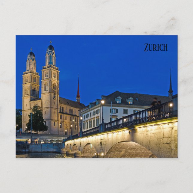 Carte postale Zurich Blue Hour (Devant)