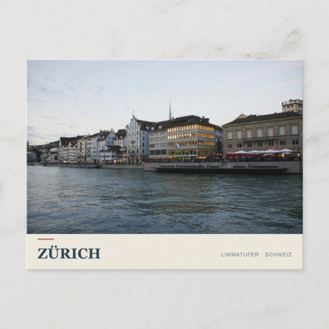 Carte Postale Zurich Limmat Rives (Devant)
