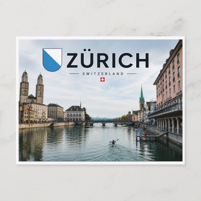 Carte Postale Zurich - Suisse - Rivière Limmat (Devant)